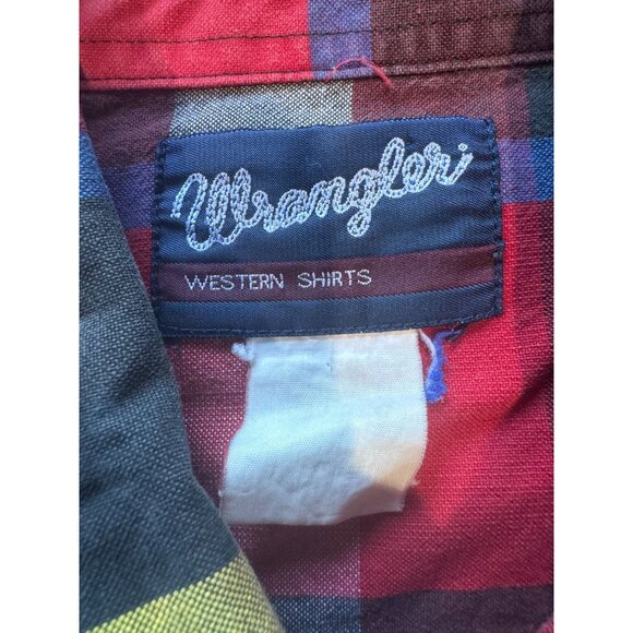 Wrangler Shirt Men's XL Multicolor Plaid Short Sleeve Western‎ Button Down | V1 - Picture 2 of 5